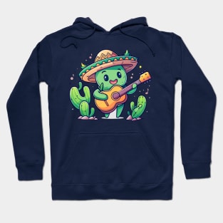 cute cactus playing guitar Hoodie